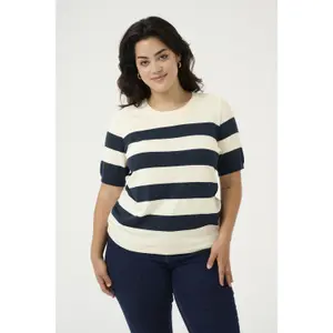 Damen-Pullover mit breiten Streifen KAFFE Curve Malia image-2