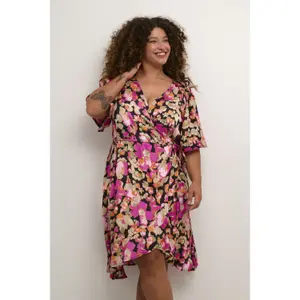 Wrap dress for women KAFFE Curve Natalia image-2