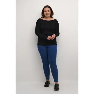 T-shirt de mulher KAFFE Curve Carina Oliva image-3