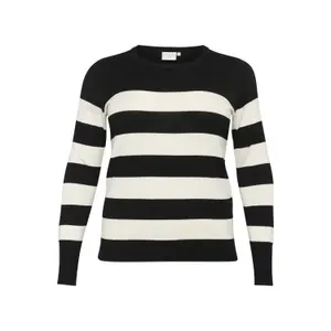 Sweter w paski damski KAFFE Curve Lizzy image-0