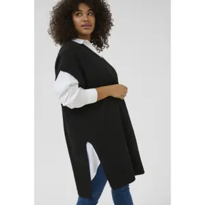 Wool poncho for women KAFFE Curve Annett image-5