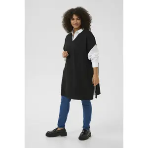 Wool poncho for women KAFFE Curve Annett image-2