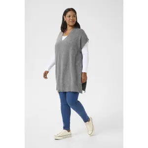 Wool poncho for women KAFFE Curve Annett image-5
