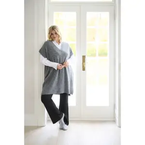 Wool poncho for women KAFFE Curve Annett image-2