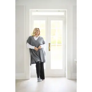 Wool poncho for women KAFFE Curve Annett image-3