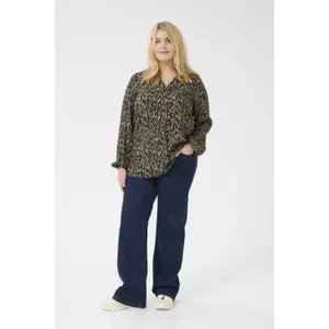 Blusa de manga comprida feminina KAFFE Curve Mahlena image-1