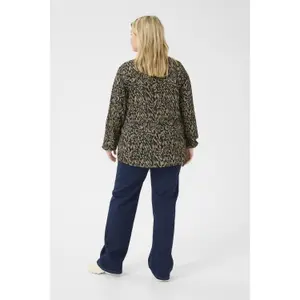 Blusa de manga comprida feminina KAFFE Curve Mahlena image-4