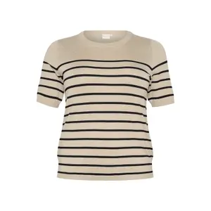 T-shirt às riscas para mulher KAFFE Curve Lizzy image-0