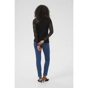 Lace boat neck t-shirt for women KAFFE image-4