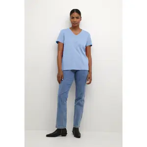 T-shirt col V femme KAFFE Marin image-3
