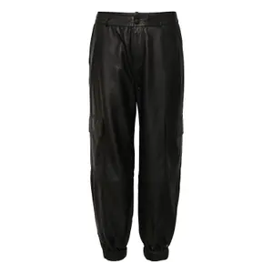 Damskie skórzane spodnie cargo KAFFE Malene image-0