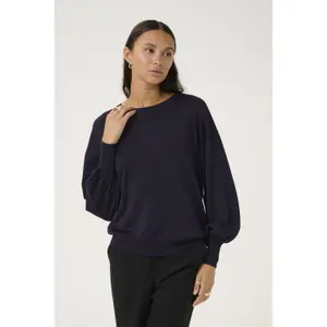 Sweter damski z okrągłym dekoltem KAFFE Regina image-3