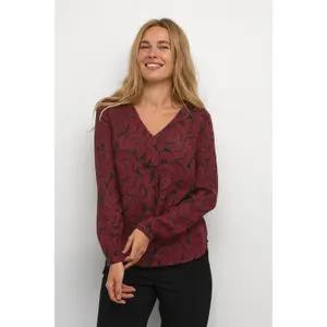 Camicetta donna con scollo a V KAFFE Mari Amber image-1