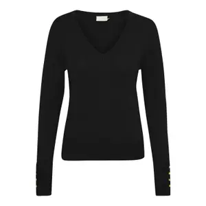 Pullover de malha com decote em V para mulher KAFFE Lizza image-0