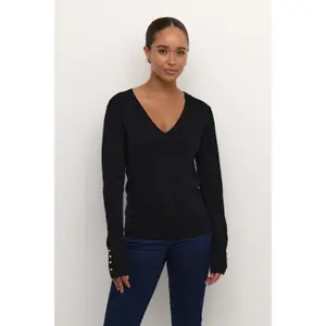 Pullover de malha com decote em V para mulher KAFFE Lizza image-1