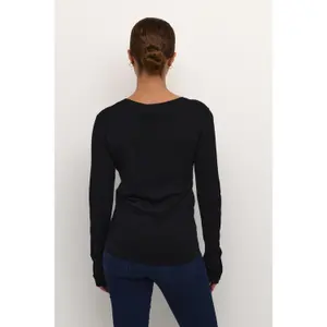 Pullover de malha com decote em V para mulher KAFFE Lizza image-4