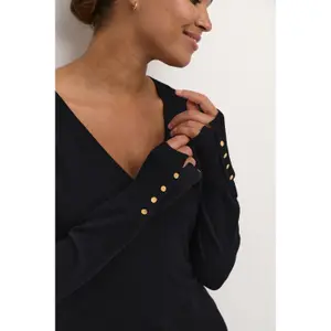 Pullover de malha com decote em V para mulher KAFFE Lizza image-5