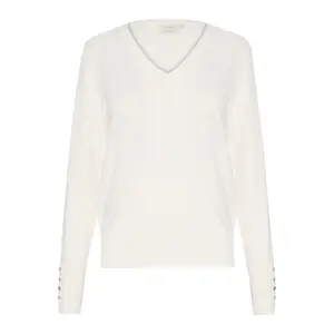 Pullover de malha com decote em V para mulher KAFFE Lizza image-0