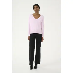 Pullover de malha com decote em V para mulher KAFFE Lizza image-1