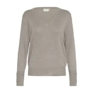 Pullover de malha com decote em V para mulher KAFFE Lizza image-0