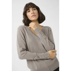 Pullover de malha com decote em V para mulher KAFFE Lizza image-3