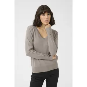 Pullover de malha com decote em V para mulher KAFFE Lizza image-2