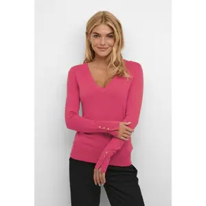Pullover de malha com decote em V para mulher KAFFE Lizza image-2