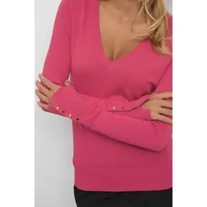 Pullover de malha com decote em V para mulher KAFFE Lizza image-4