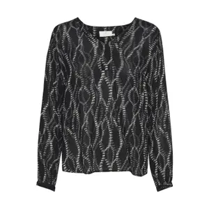 Blusa de manga longa estampada feminina KAFFE Amber image-0