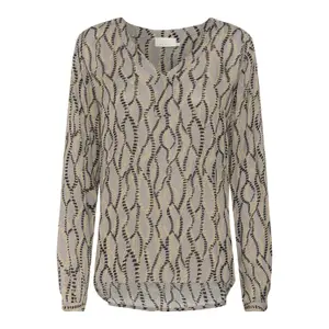 Blusa de manga longa estampada feminina KAFFE Amber image-1
