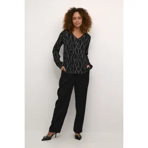 Blusa de manga longa estampada feminina KAFFE Amber image-2