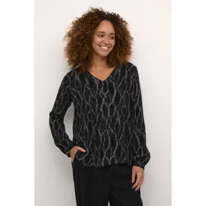 Blusa de manga longa estampada feminina KAFFE Amber image-4
