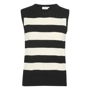 Camisola de alças às riscas para mulher KAFFE Lizza image-0