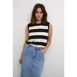 Camisola de alças às riscas para mulher KAFFE Lizza image-2