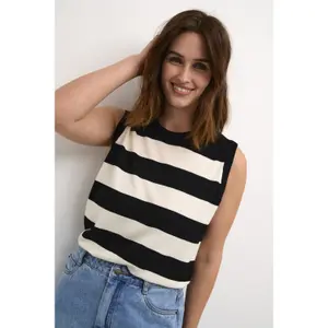 Camisola de alças às riscas para mulher KAFFE Lizza image-5