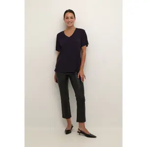 T-shirt com decote em V para mulher KAFFE Frida image-1