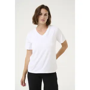 Damska koszulka z dekoltem w szpic KAFFE Frida image-2