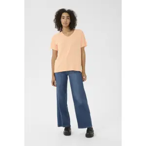 T-shirt com decote em V para mulher KAFFE Frida image-5