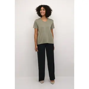T-shirt com decote em V para mulher KAFFE Frida image-1