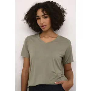 T-shirt com decote em V para mulher KAFFE Frida image-5