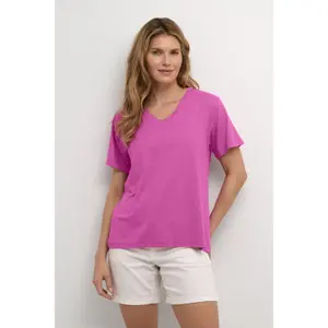 T-shirt com decote em V para mulher KAFFE Frida image-1