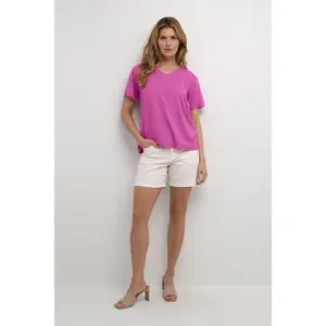T-shirt com decote em V para mulher KAFFE Frida image-2