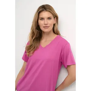 T-shirt com decote em V para mulher KAFFE Frida image-5