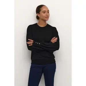 Camisola de gola redonda com botões para mulher KAFFE Lizza image-3