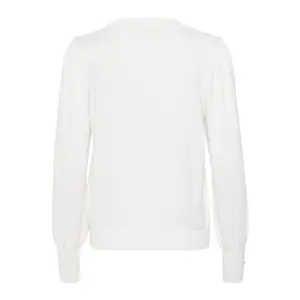 Jersey de punto con cuello redondo y botones para mujer KAFFE Lizza image-3