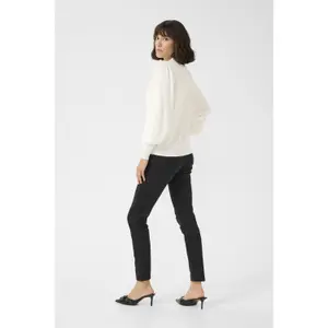 Jersey de punto con cuello redondo y botones para mujer KAFFE Lizza image-4