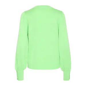 Jersey de punto con cuello redondo y botones para mujer KAFFE Lizza image-3