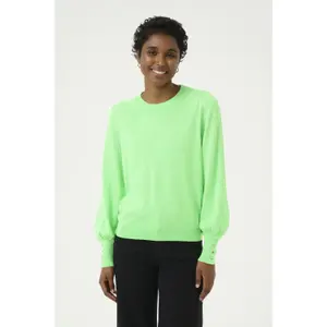 Jersey de punto con cuello redondo y botones para mujer KAFFE Lizza image-2