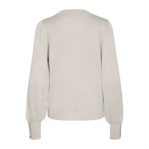 Jersey de punto con cuello redondo y botones para mujer KAFFE Lizza image-4