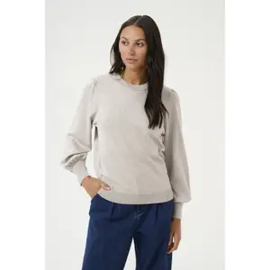 Jersey de punto con cuello redondo y botones para mujer KAFFE Lizza image-2